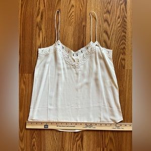 Sezane cream/white silk cami